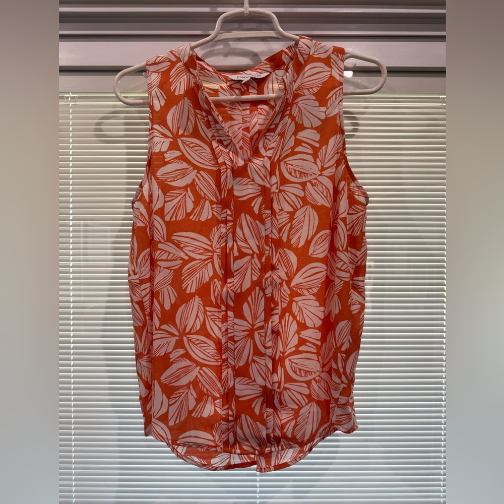 41 Hawthorn Orange Sleeveless Blouse - Small